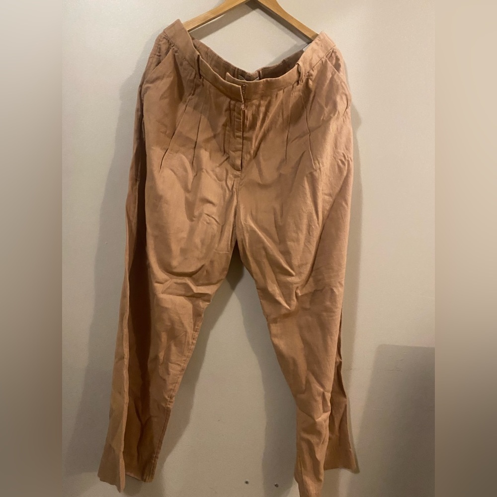 NWT Abercrombie Linen-Blend Tailored Wide Leg Pant